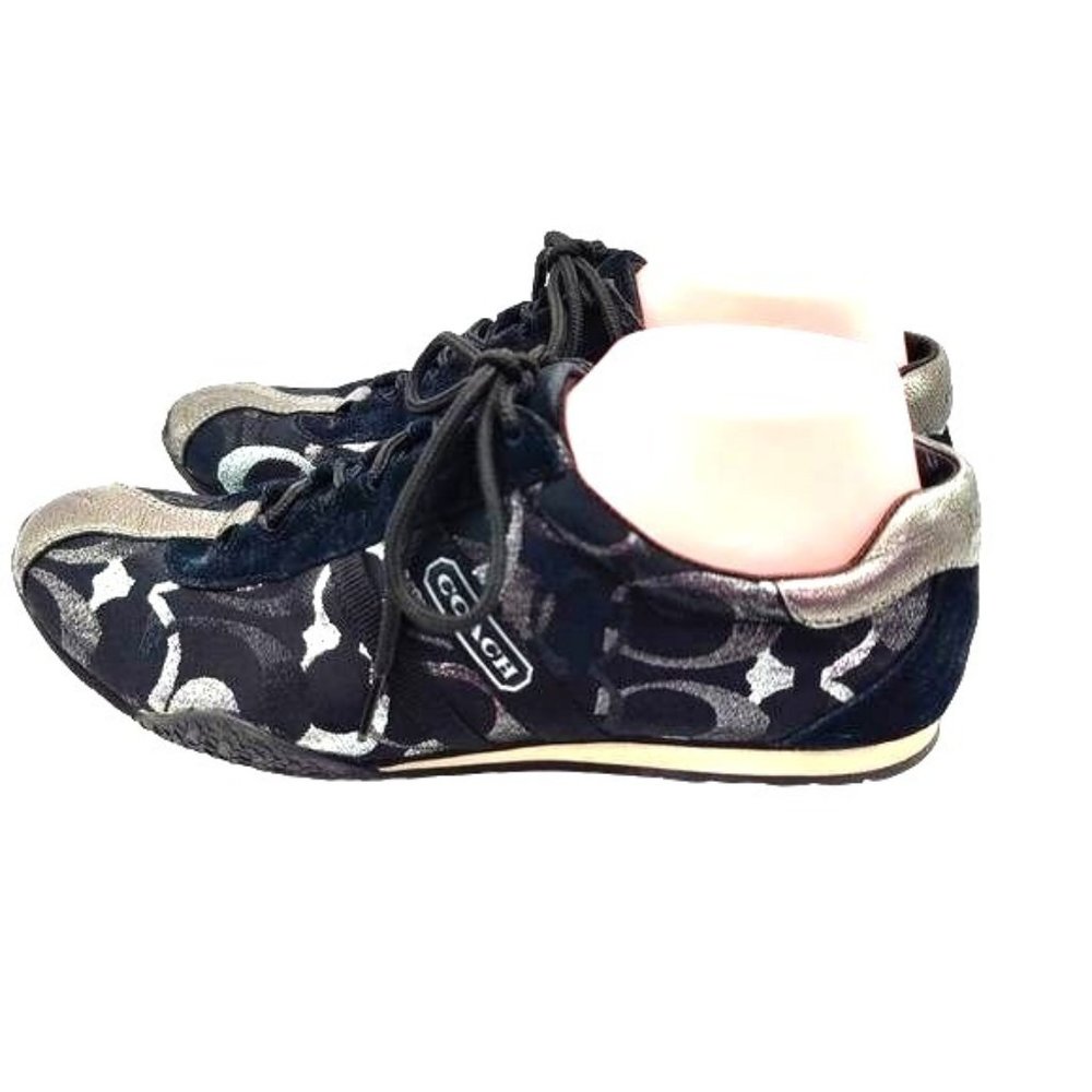 COACH Black KATE Leather Trim Sneakers Size 9